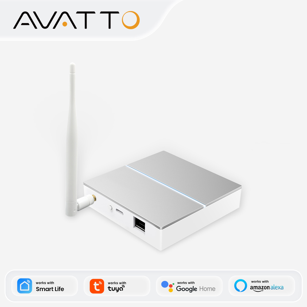 Matter Hub Thread - เกตเวย์ AVATTO Tuya ZigBee พร้อมเสาอากาศ สมาร์ทเกตเวย์บริดจ์แบบใช้สาย