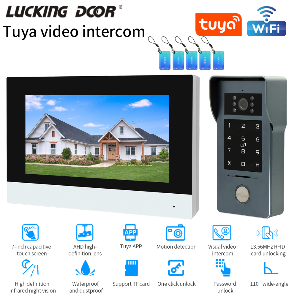 Smart Doorbell Wired - Tuya Wifi 7/10 นิ้ว Video Intercom