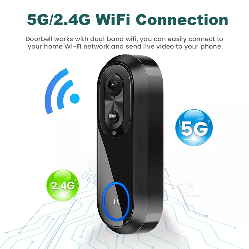 5G 2.4G WiFi Video Doorbell 10 - Smart Doorbell Wired บทวิจารณ์และราคา