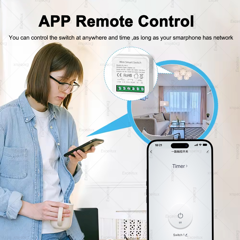 สวิตช์อัจฉริยะขนาดเล็ก 16A Zig - Home Automation Diy บทวิจารณ์และราคา