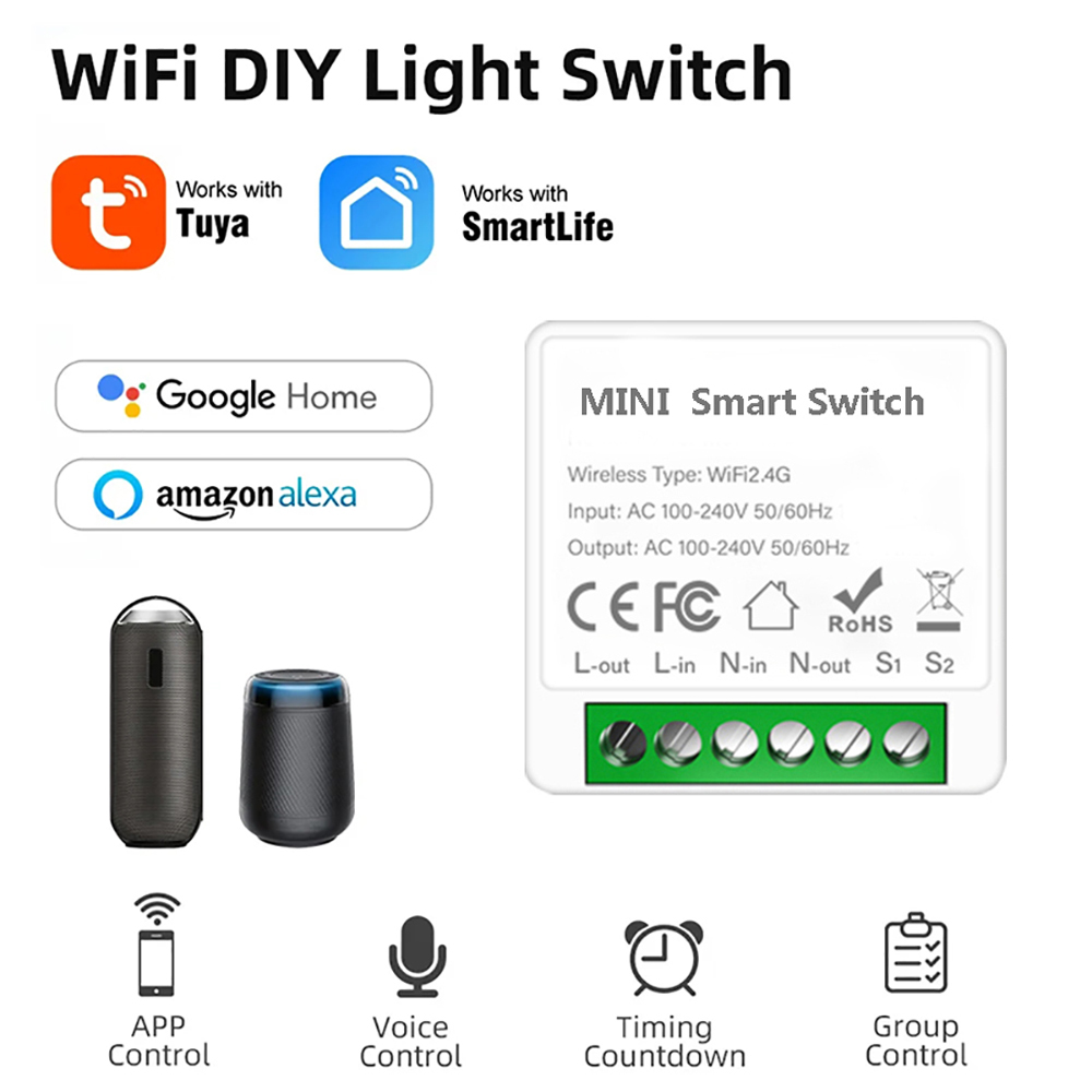 2 ทิศทาง Tuya Mini 16A WiFi DI - Home Automation Diy บทวิจารณ์และราคา